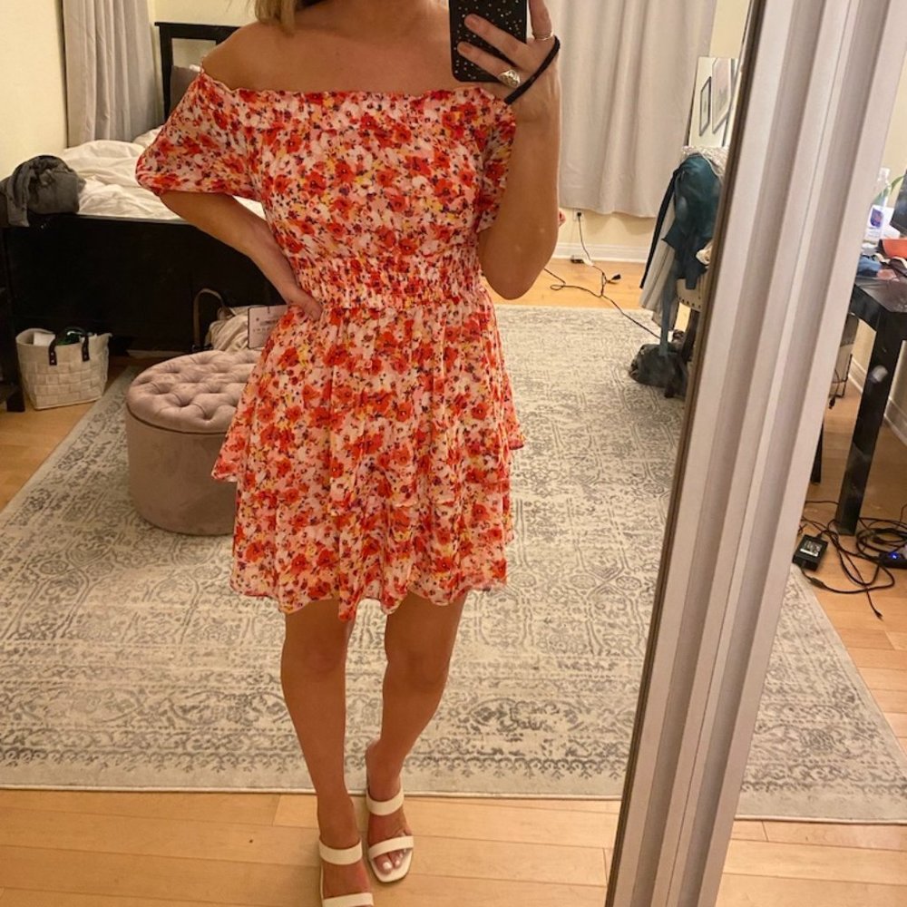 Laundry by Shelli Segal Off-the-Shoulder Floral Dress